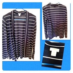 J.Crew navy/white stripe light weight cardigan ⛵️